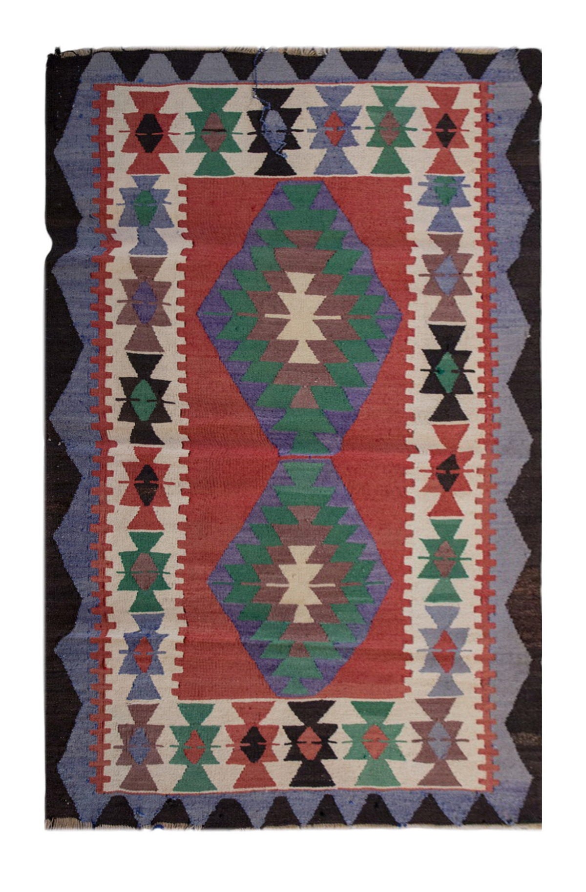 Vintage Turkish Rug, 3.3 x 4.11 ft Rug, 100 x 150 cm