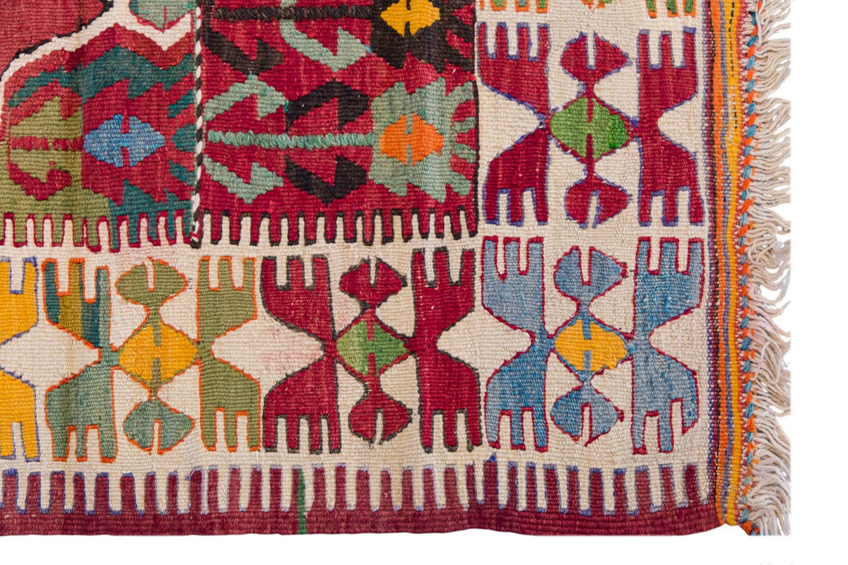 Vintage Turkish Rug, 3.3 x 4.3 ft Rug, 100 x 130 cm