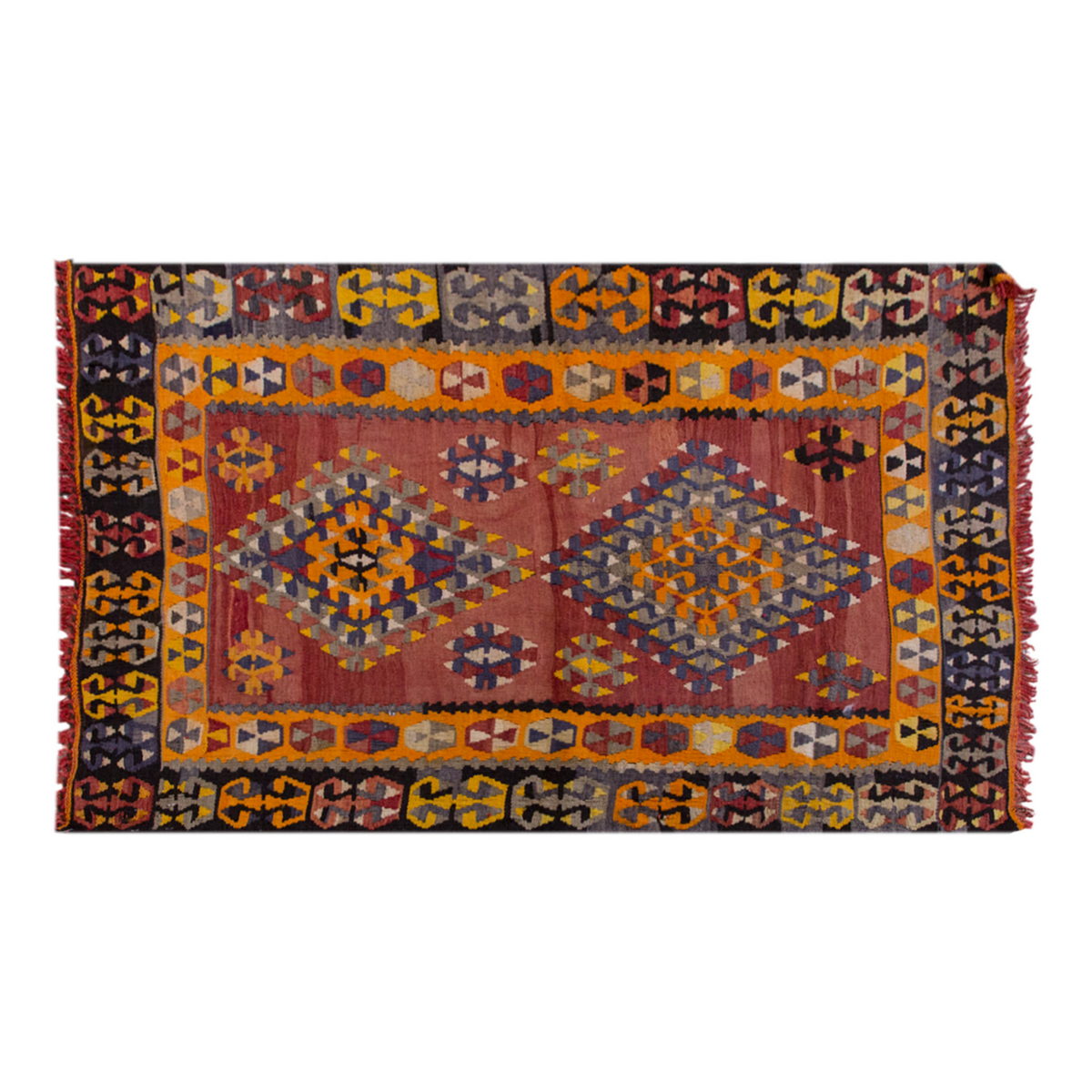 Vintage Turkish Rug, 3.3 x 4.7 ft, 100 x 140 cm