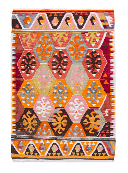 Vintage Turkish Rug, 3.3 x 4.7 ft Rug, 100 x 140 cm