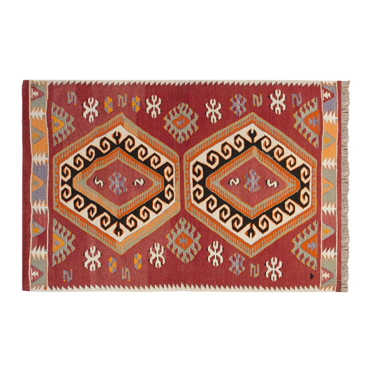Vintage Turkish Rug, 3.3 x 4.8 ft Rug, 100 x 144 cm