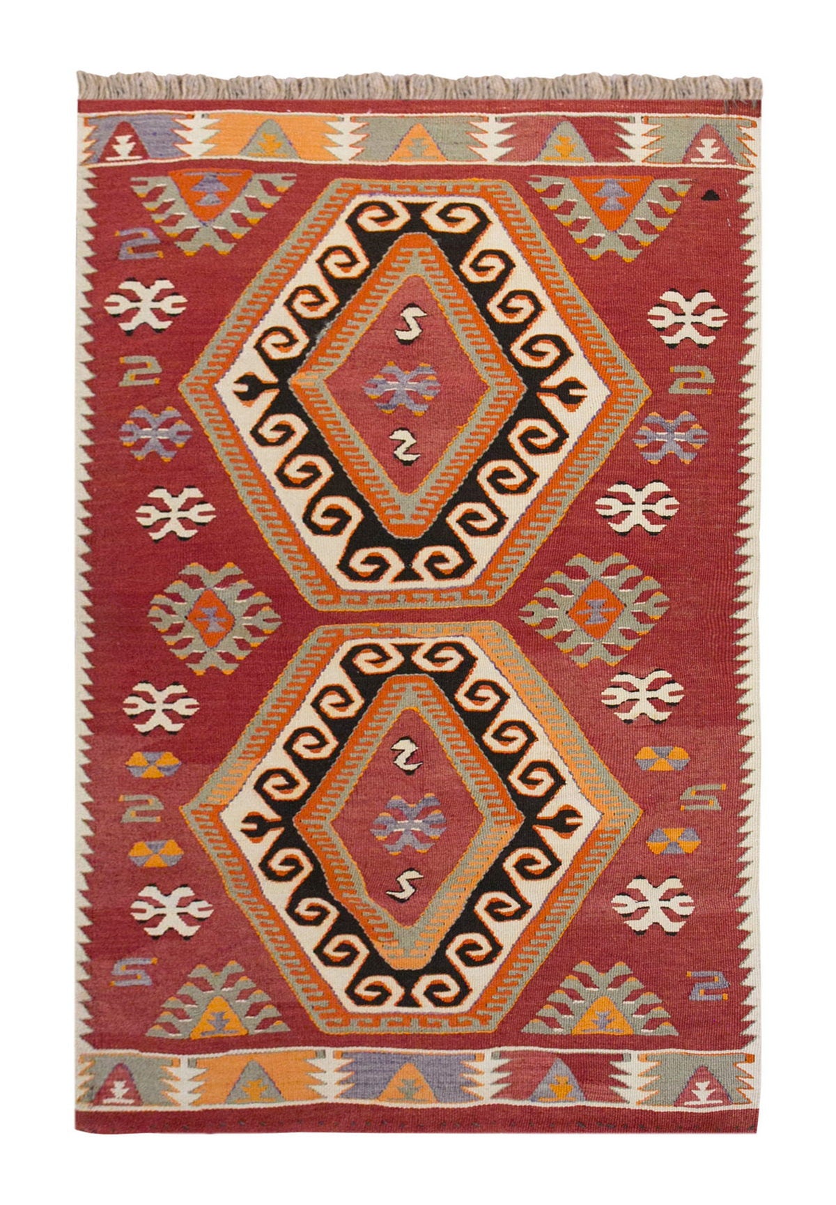 Vintage Turkish Rug, 3.3 x 4.8 ft Rug, 100 x 144 cm