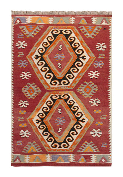 Vintage Turkish Rug, 3.3 x 4.8 ft Rug, 100 x 144 cm