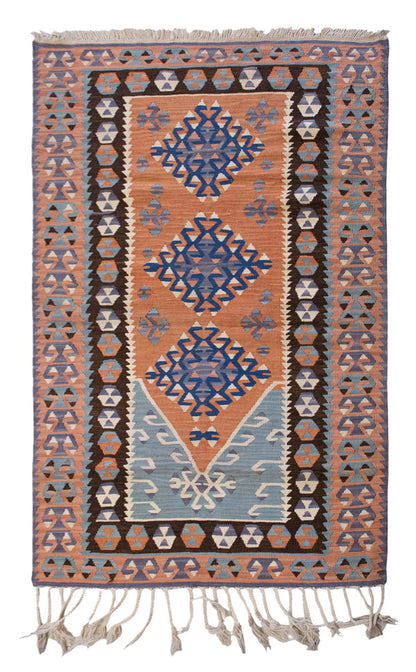 Vintage Turkish Rug, 3.3 x 5.5 ft Rug, 101 x 166 cm
