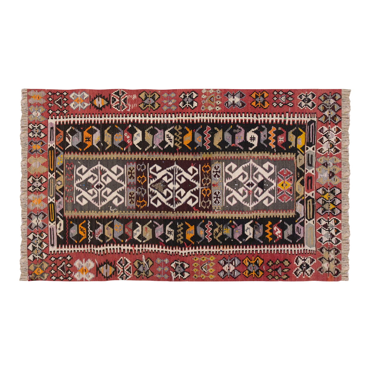 Vintage Turkish Rug, 3.3 x 5.5 ft Rug, 101 x 167 cm