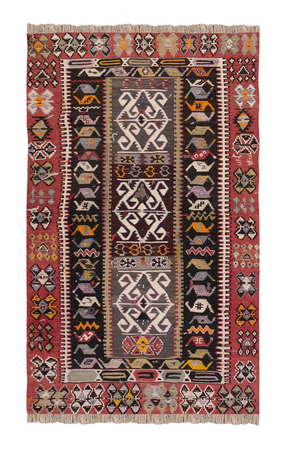 Vintage Turkish Rug, 3.3 x 5.5 ft Rug, 101 x 167 cm