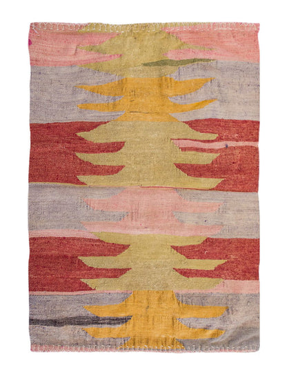 Vintage Turkish Rug, 3.4 x 3 ft Rug, 93 x 103 cm