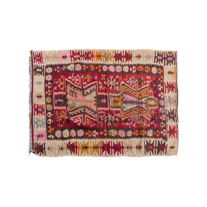 Vintage Turkish Rug, 3.4 x 4.10 ft Rug, 102 x 148 cm