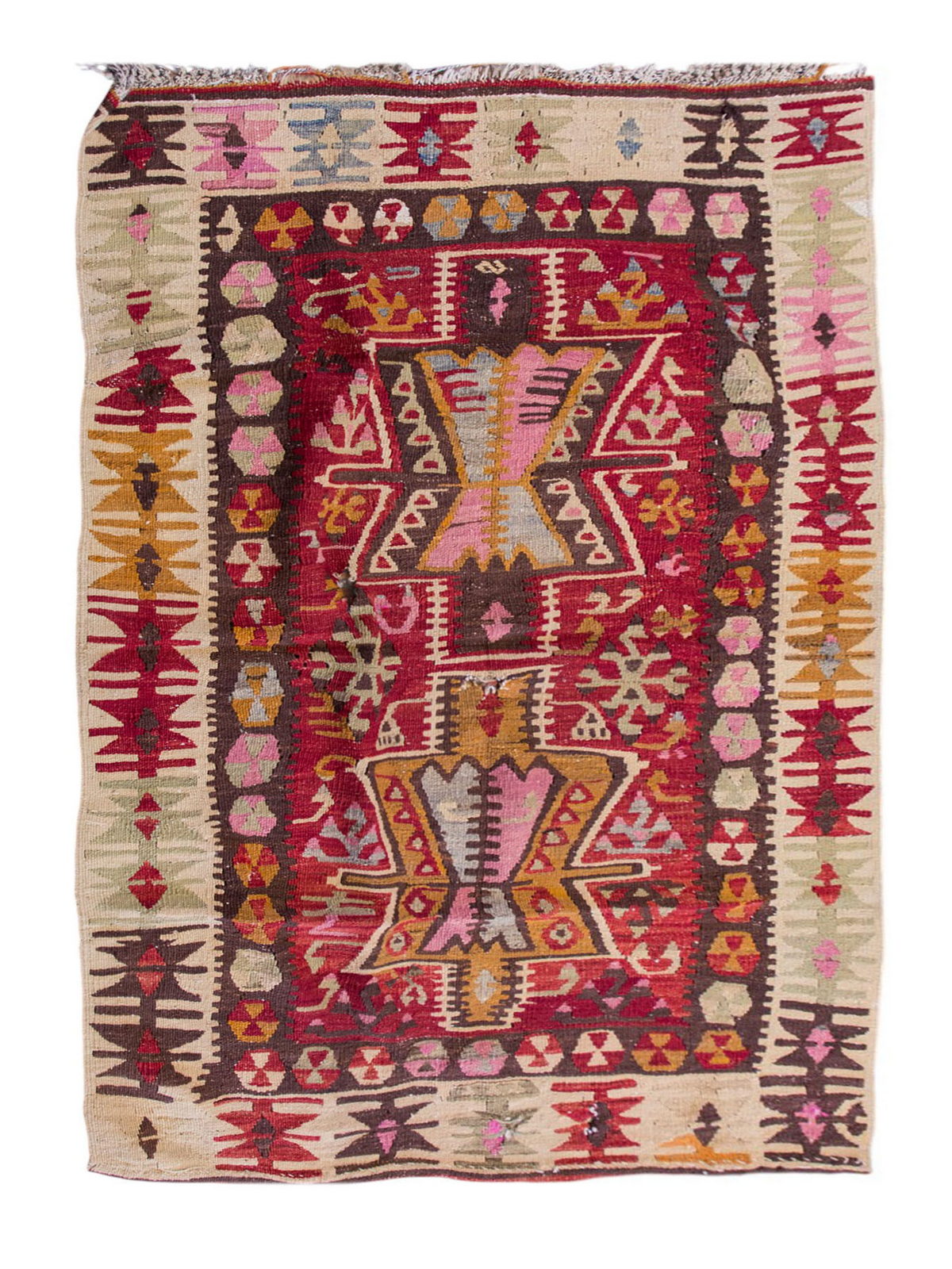 Vintage Turkish Rug, 3.4 x 4.10 ft Rug, 102 x 148 cm