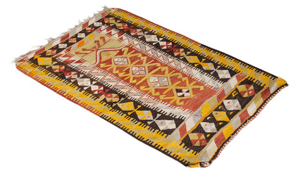 Vintage Turkish Rug, 3.4 x 4.3 ft, 103 x 131 cm