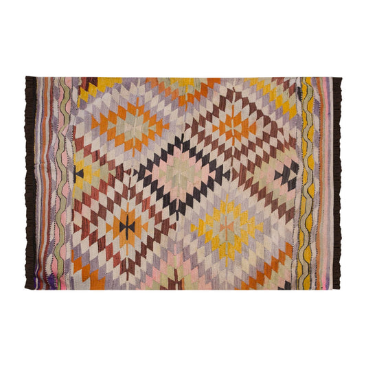 Vintage Turkish Rug, 3.4 x 4.3 ft Rug, 103 x 130 cm