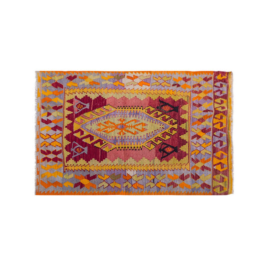 Vintage Turkish Rug, 3.4 x 4.5 ft, 102 x 137 cm