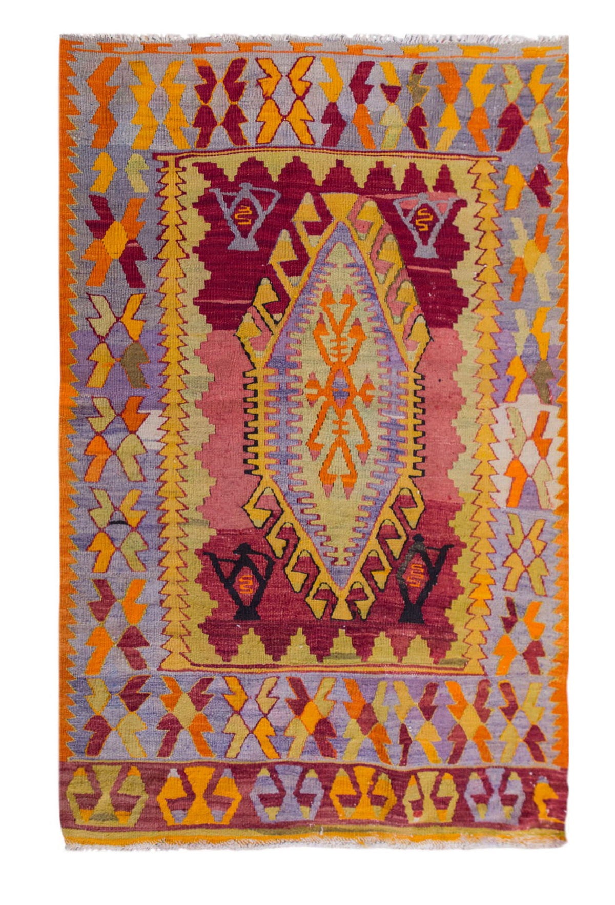 Vintage Turkish Rug, 3.4 x 4.5 ft, 102 x 137 cm