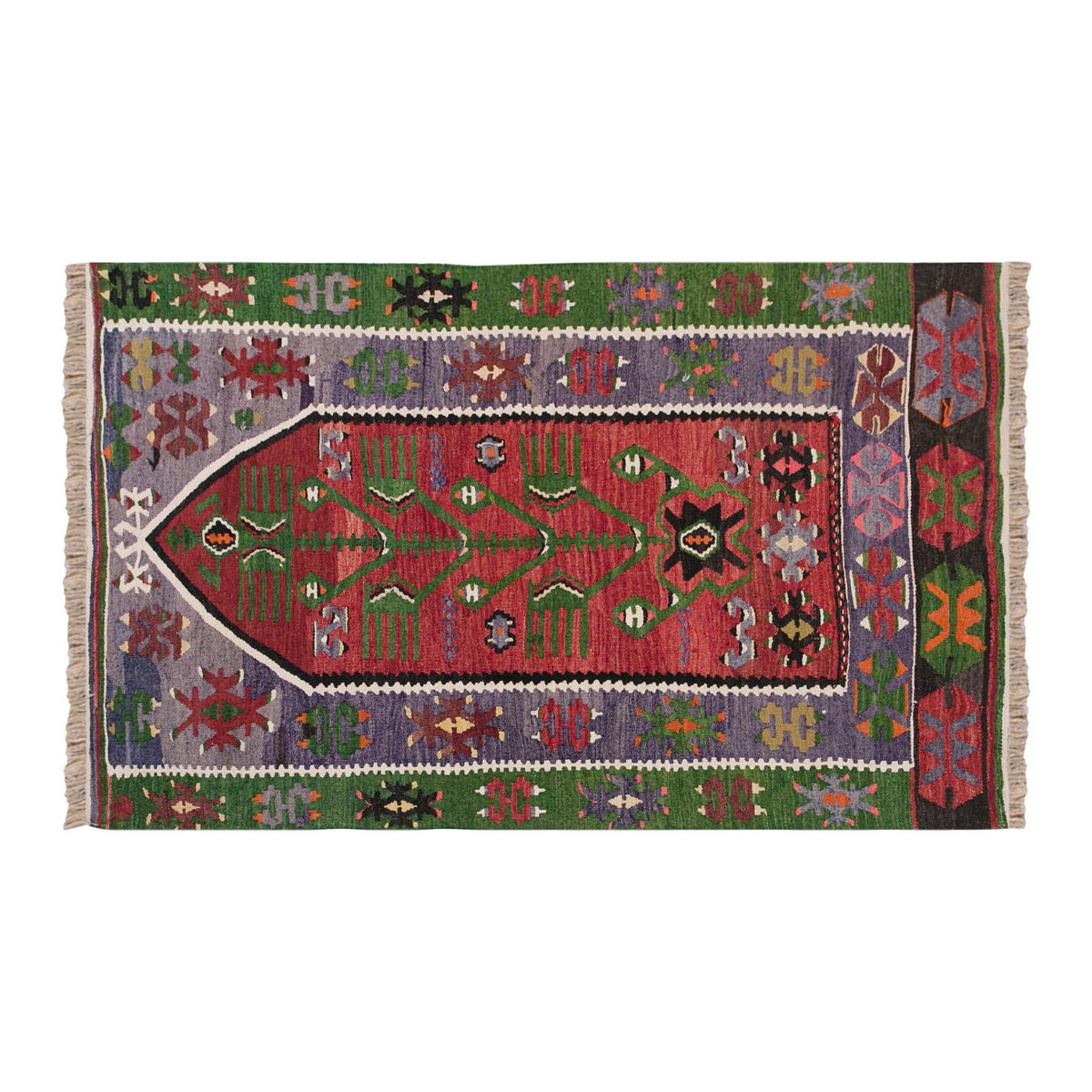 Vintage Turkish Rug, 3.4 x 4.7 ft Rug, 103 x 140 cm