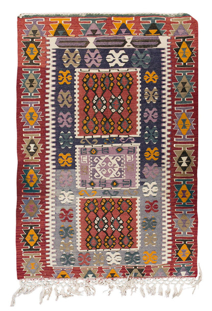 Vintage Turkish Rug, 3.4 x 5 ft, 103 x 153 cm