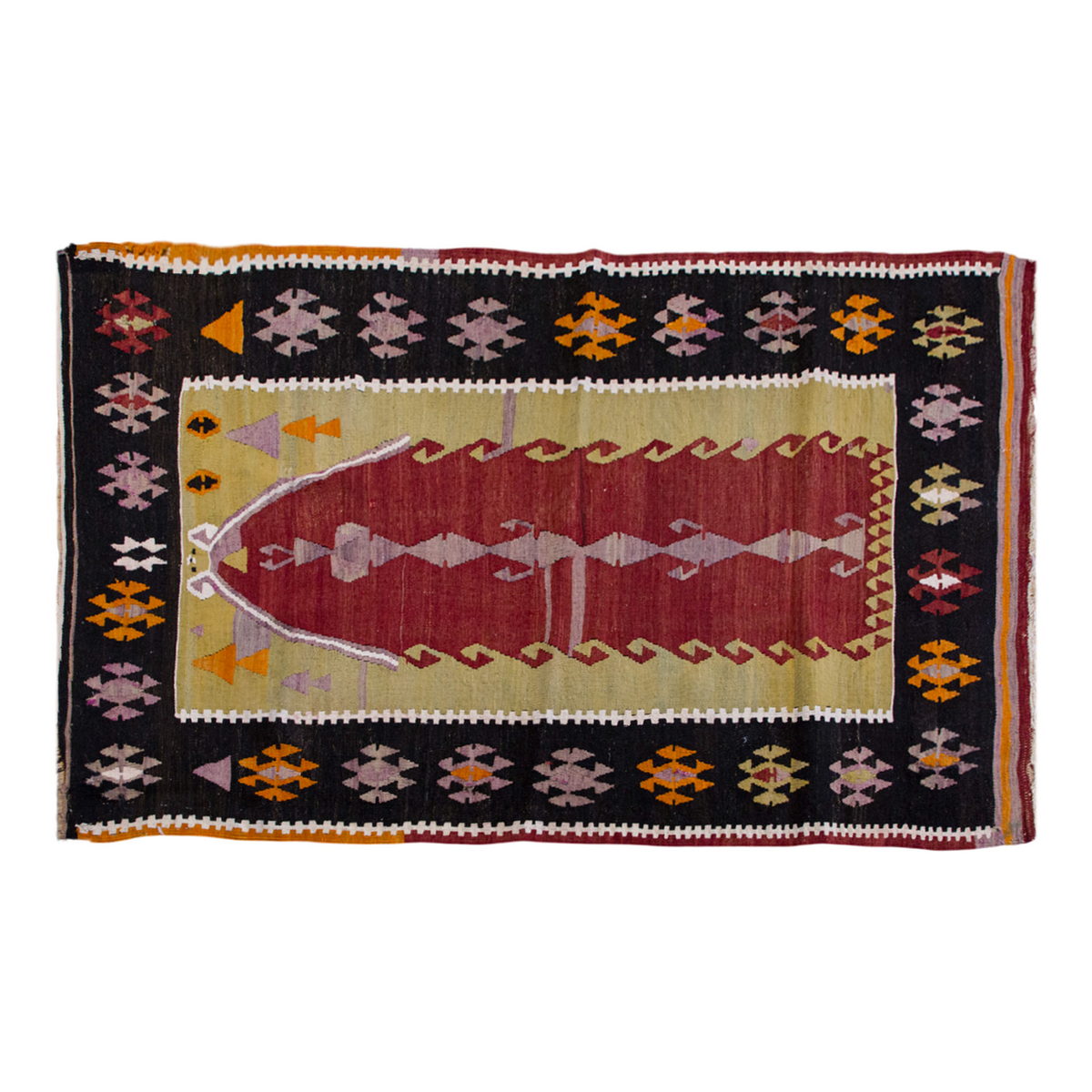 Vintage Turkish Rug, 3.4 x 5 ft Rug, 102 x 154 cm