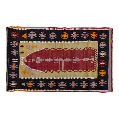 Vintage Turkish Rug, 3.4 x 5 ft Rug, 102 x 154 cm