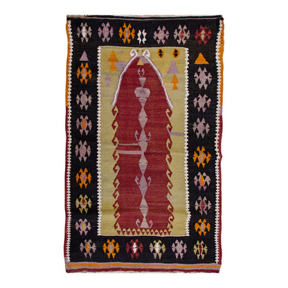 Vintage Turkish Rug, 3.4 x 5 ft Rug, 102 x 154 cm