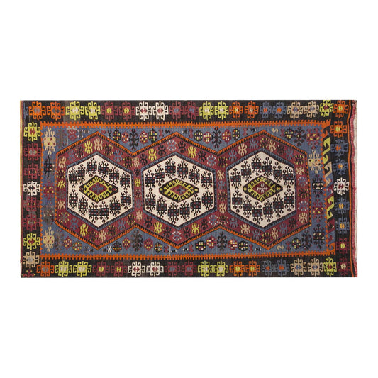Vintage Turkish Rug, 3.4 x 6.2 ft, 103 x 188 cm