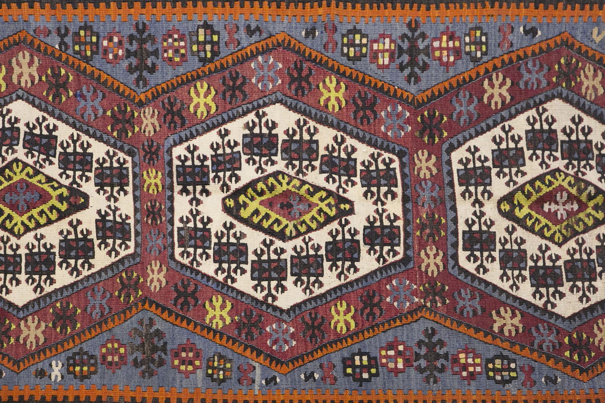 Vintage Turkish Rug, 3.4 x 6.2 ft, 103 x 188 cm
