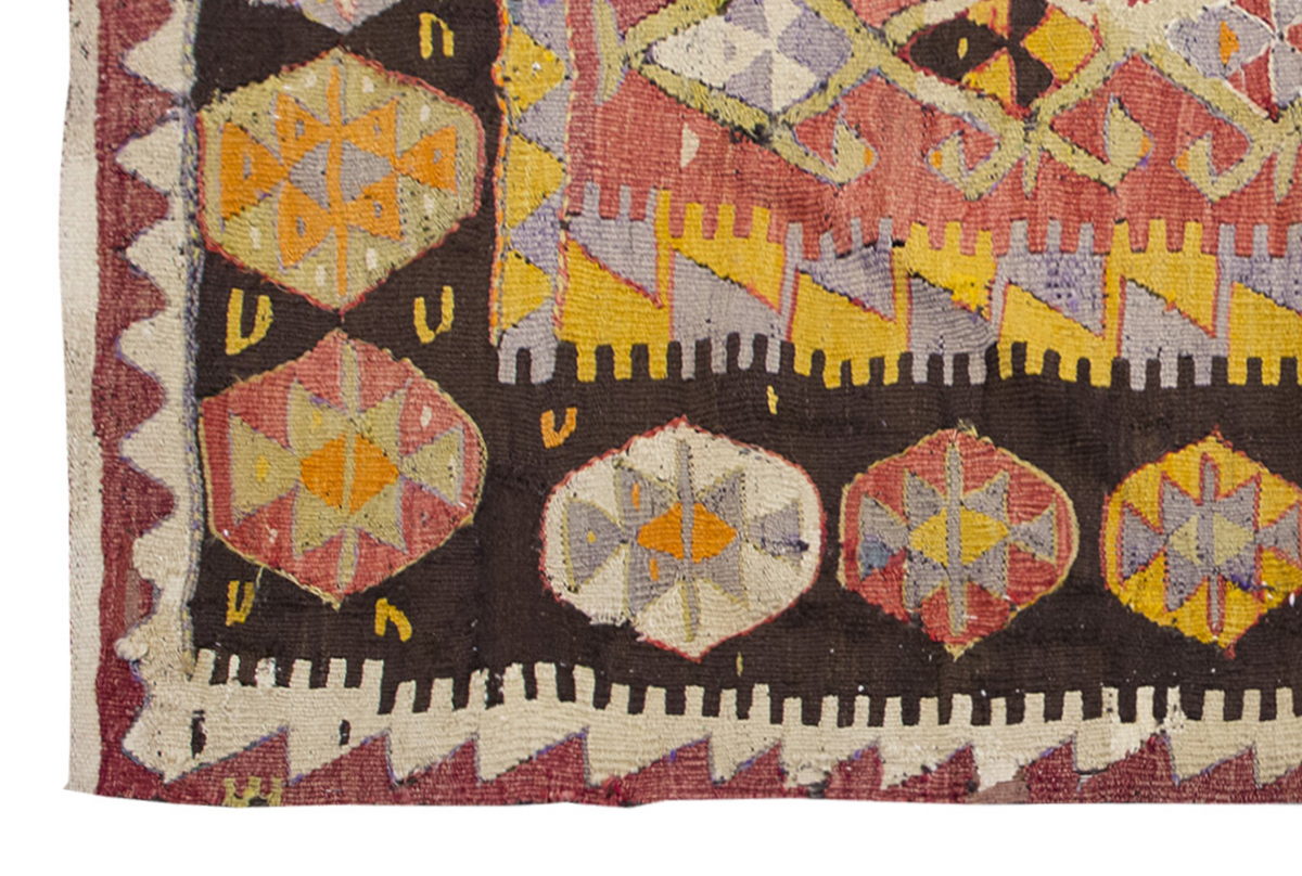 Vintage Turkish Rug, 3.4 x 6.6 ft Rug, 103 x 200 cm
