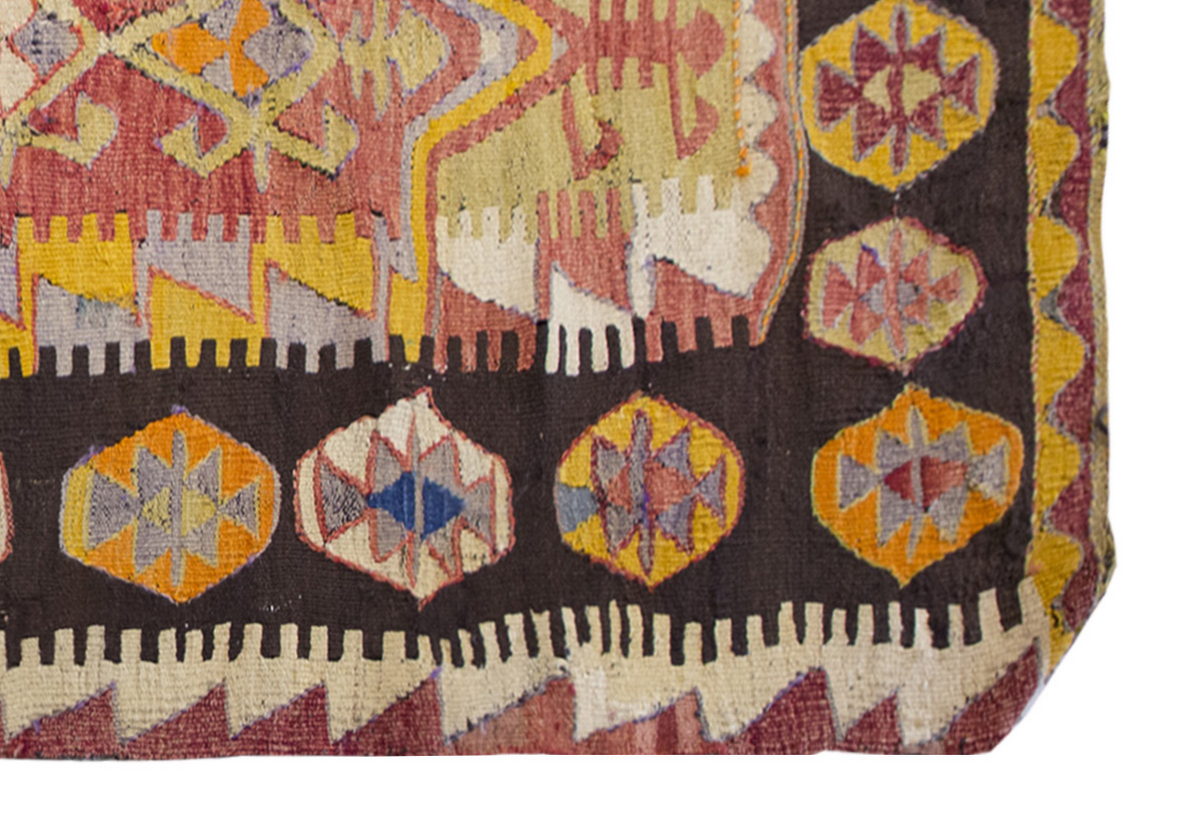 Vintage Turkish Rug, 3.4 x 6.6 ft Rug, 103 x 200 cm