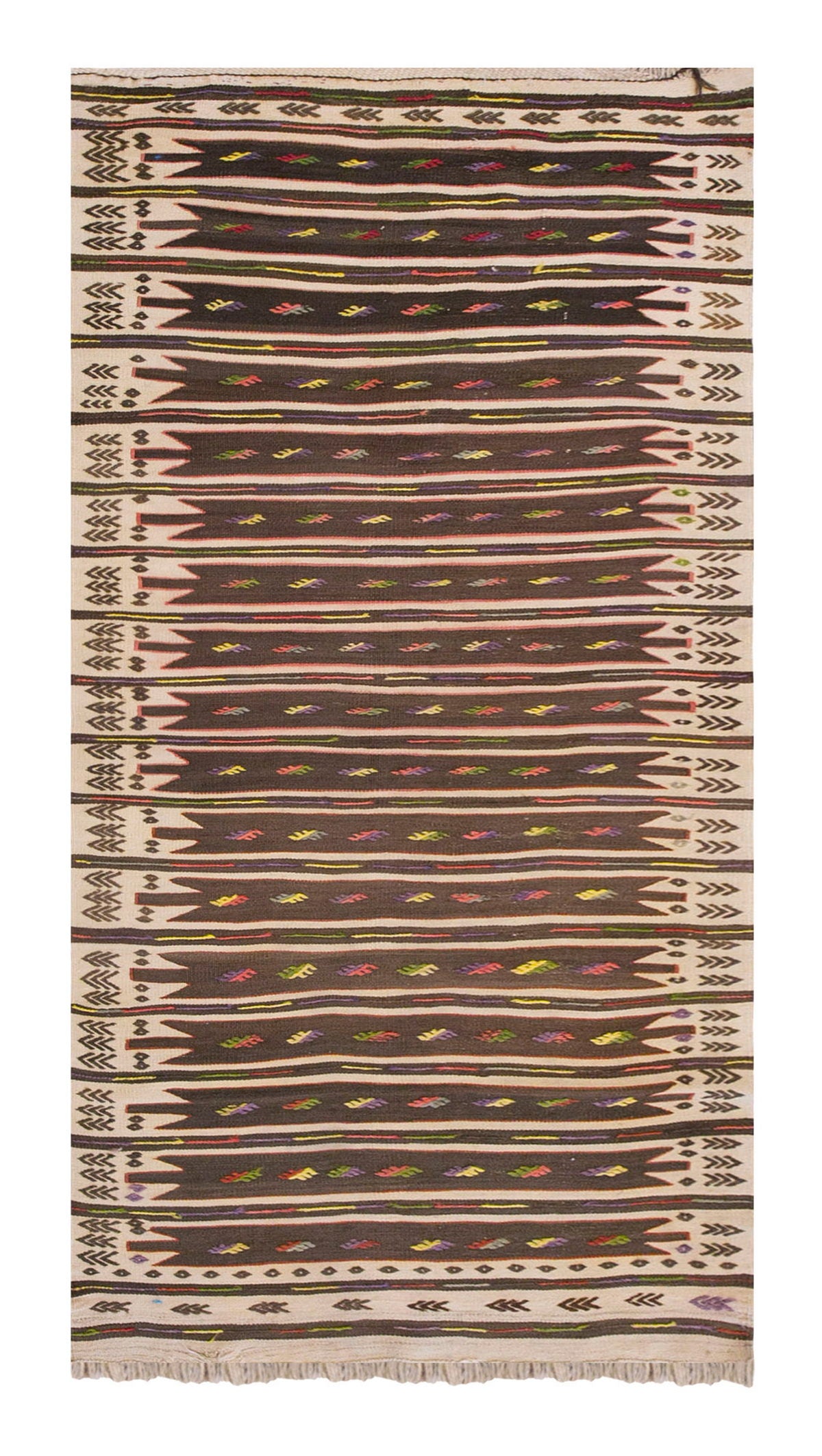 Vintage Turkish Rug, 3.4 x 7.10 ft Rug, 103 x 241 cm