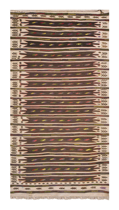 Vintage Turkish Rug, 3.4 x 7.10 ft Rug, 103 x 241 cm