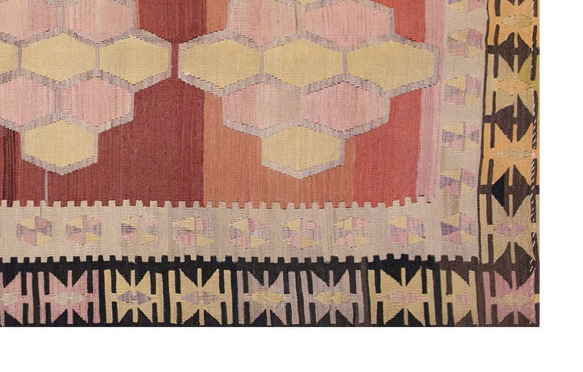 Vintage Turkish Rug, 3.4 x 7.7 ft Rug, 103 x 232 cm