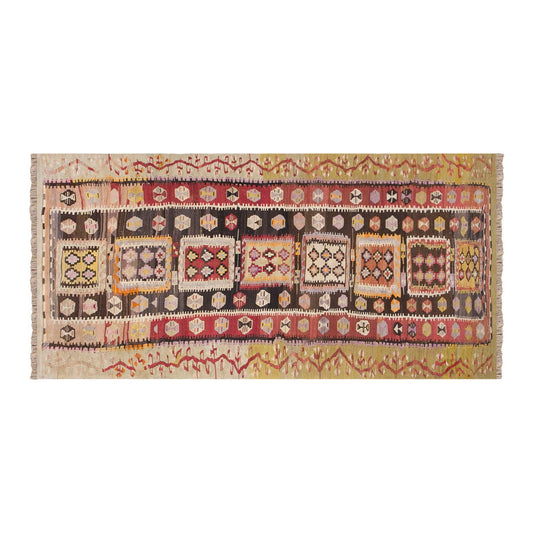 Vintage Turkish Rug, 3.4 x 8.4 ft Rug, 103 x 254 cm