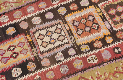 Vintage Turkish Rug, 3.4 x 8.4 ft Rug, 103 x 254 cm
