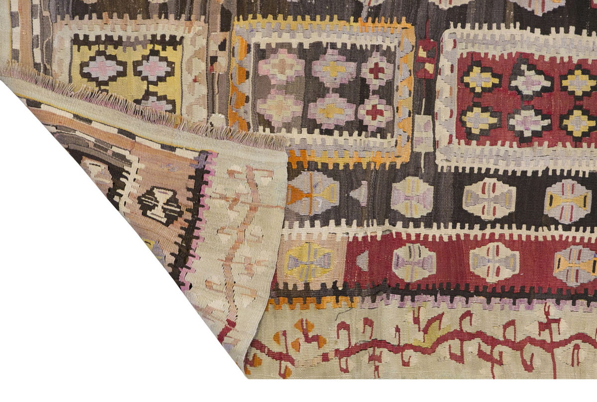 Vintage Turkish Rug, 3.4 x 8.4 ft Rug, 103 x 254 cm