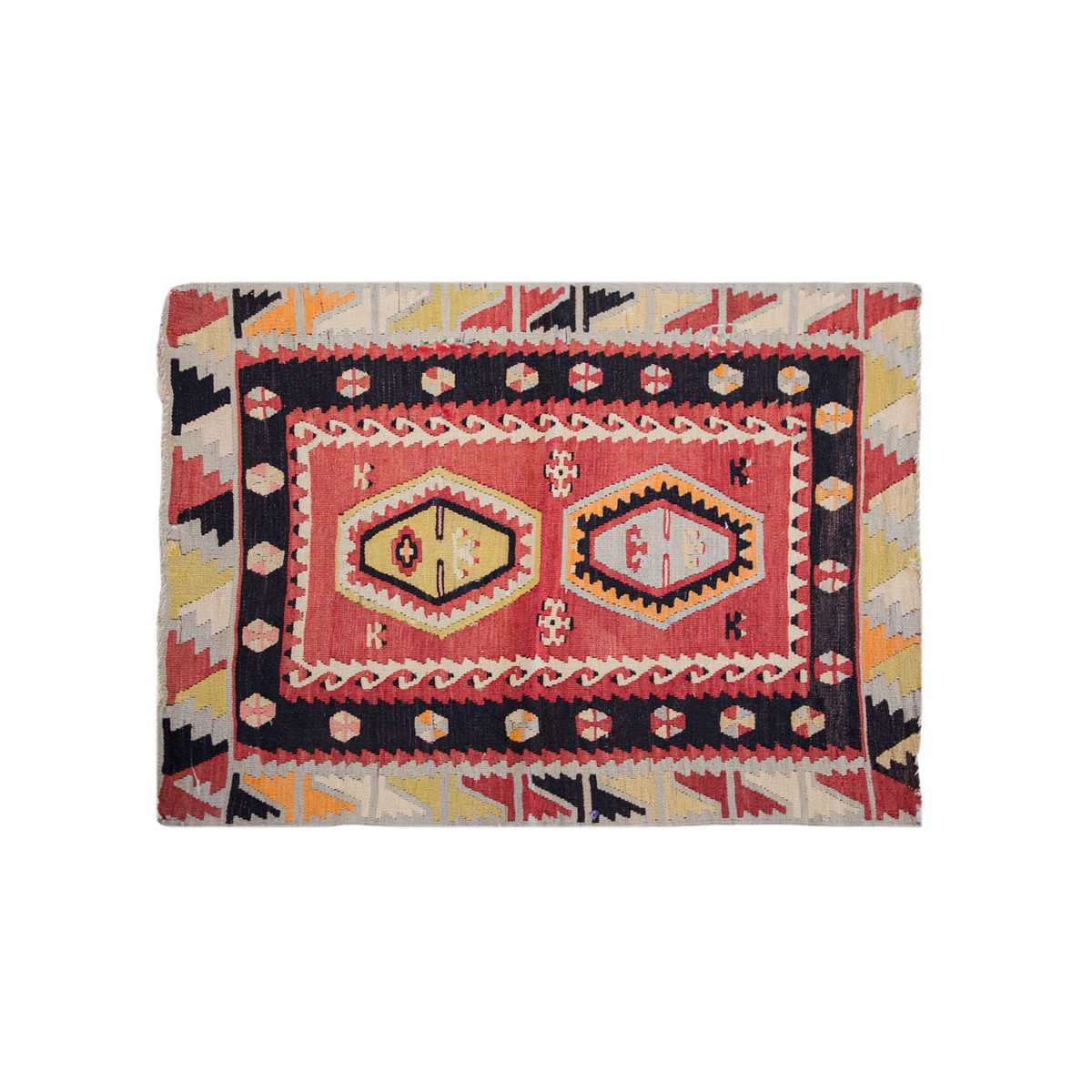 Vintage Turkish Rug, 3.5 x 2.6 ft Rug, 106 x 78 cm