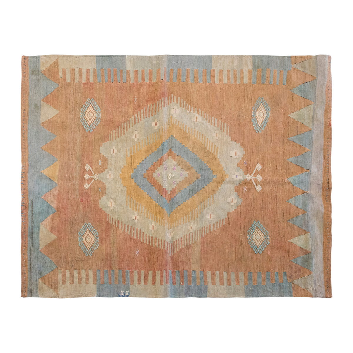 Vintage Turkish Rug, 3.5 x 3.4 ft Rug, 106 x 103 cm