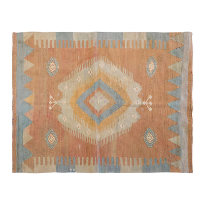 Vintage Turkish Rug, 3.5 x 3.4 ft Rug, 106 x 103 cm
