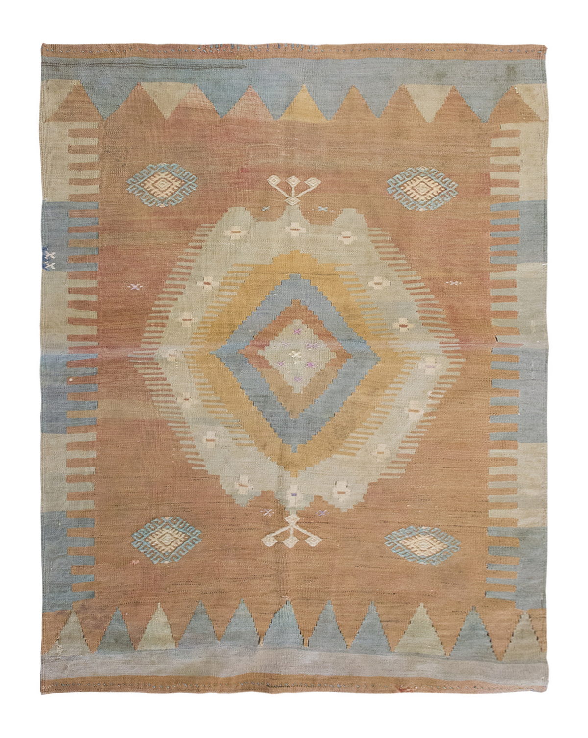 Vintage Turkish Rug, 3.5 x 3.4 ft Rug, 106 x 103 cm