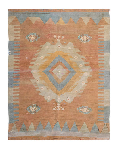 Vintage Turkish Rug, 3.5 x 3.4 ft Rug, 106 x 103 cm