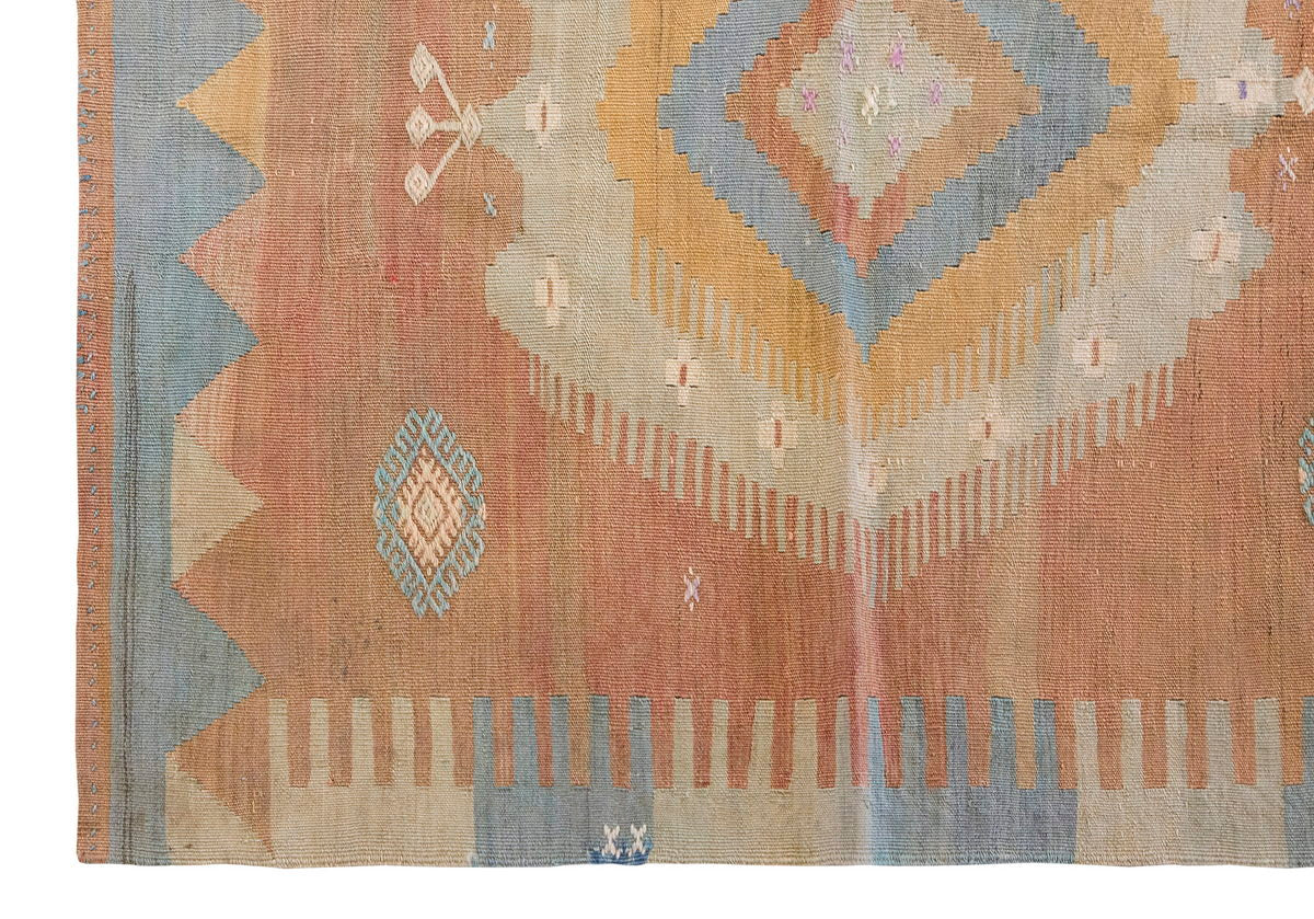 Vintage Turkish Rug, 3.5 x 3.4 ft Rug, 106 x 103 cm