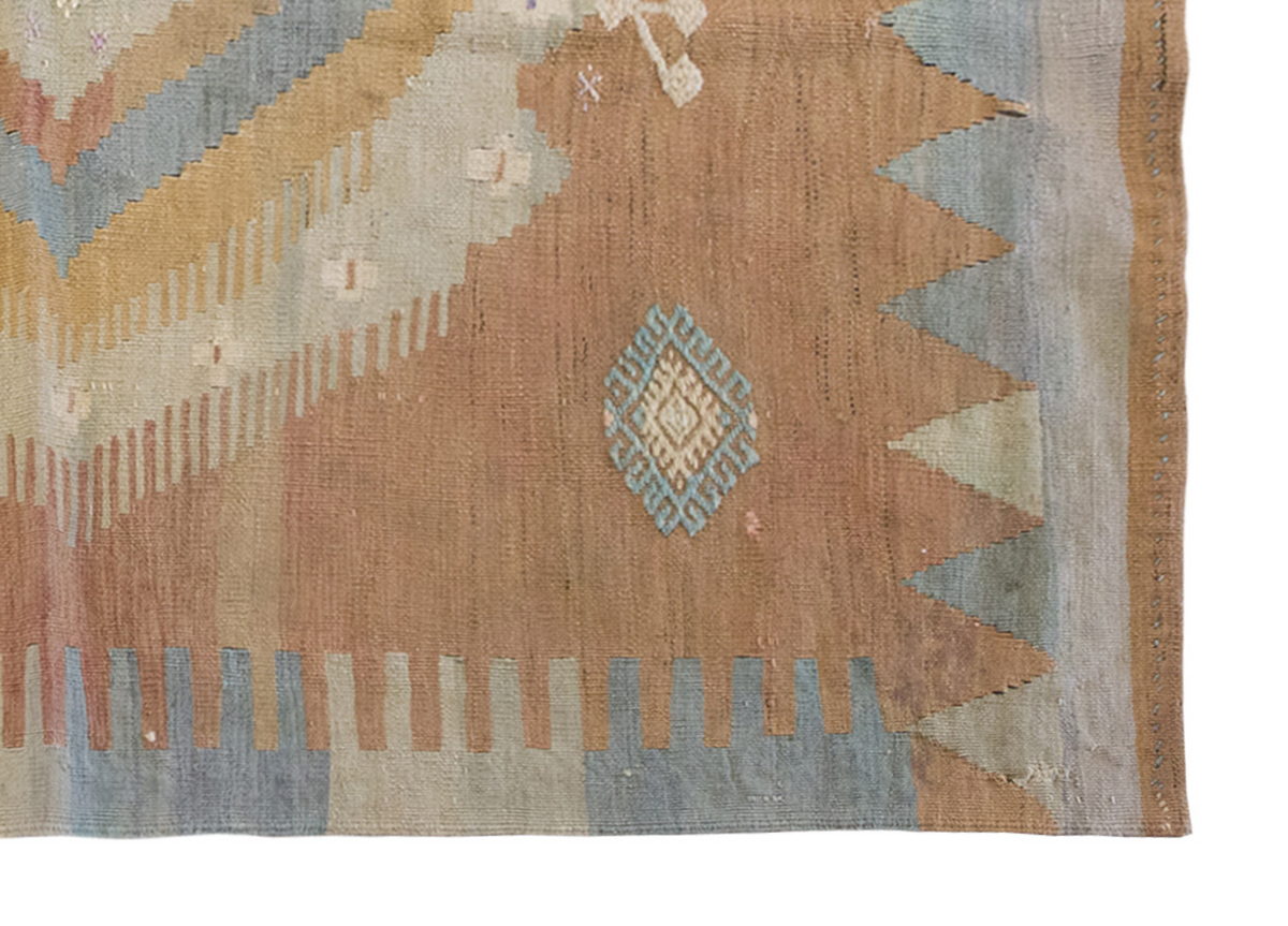 Vintage Turkish Rug, 3.5 x 3.4 ft Rug, 106 x 103 cm