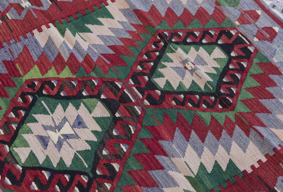 Vintage Turkish Rug, 3.5 x 3.6 ft Rug, 106 x 108 cm