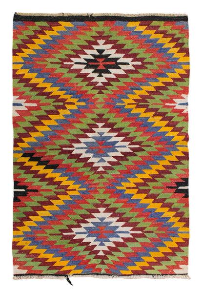 Vintage Turkish Rug, 3.5 x 4.10 ft, 106 x 148 cm