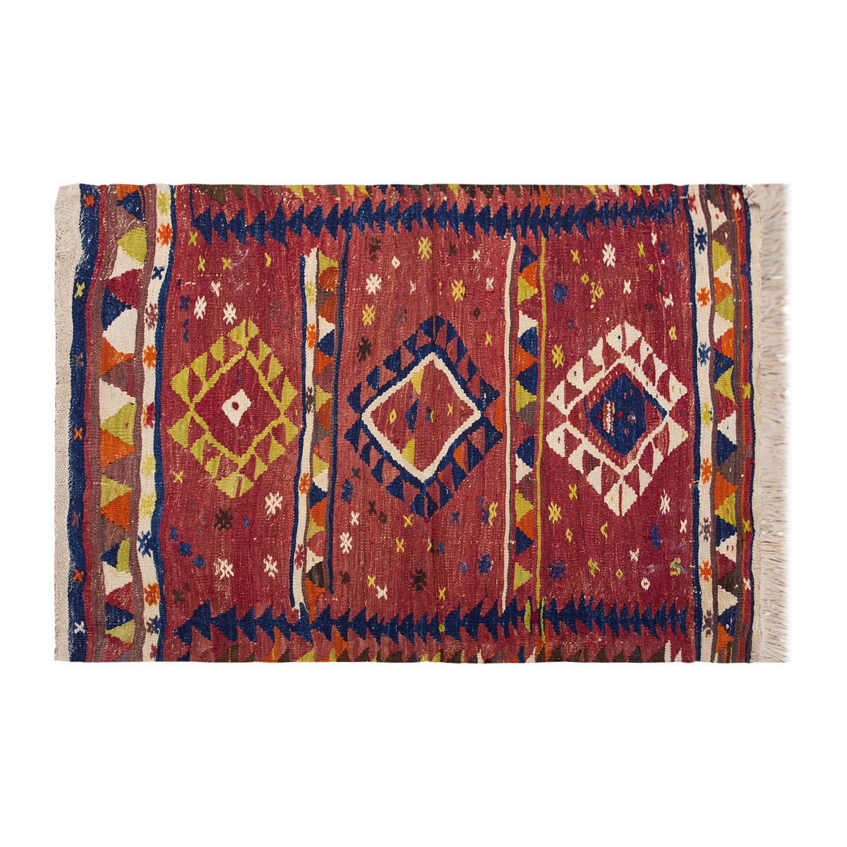 Vintage Turkish Rug, 3.5 x 4.2 ft Rug, 105 x 127 cm