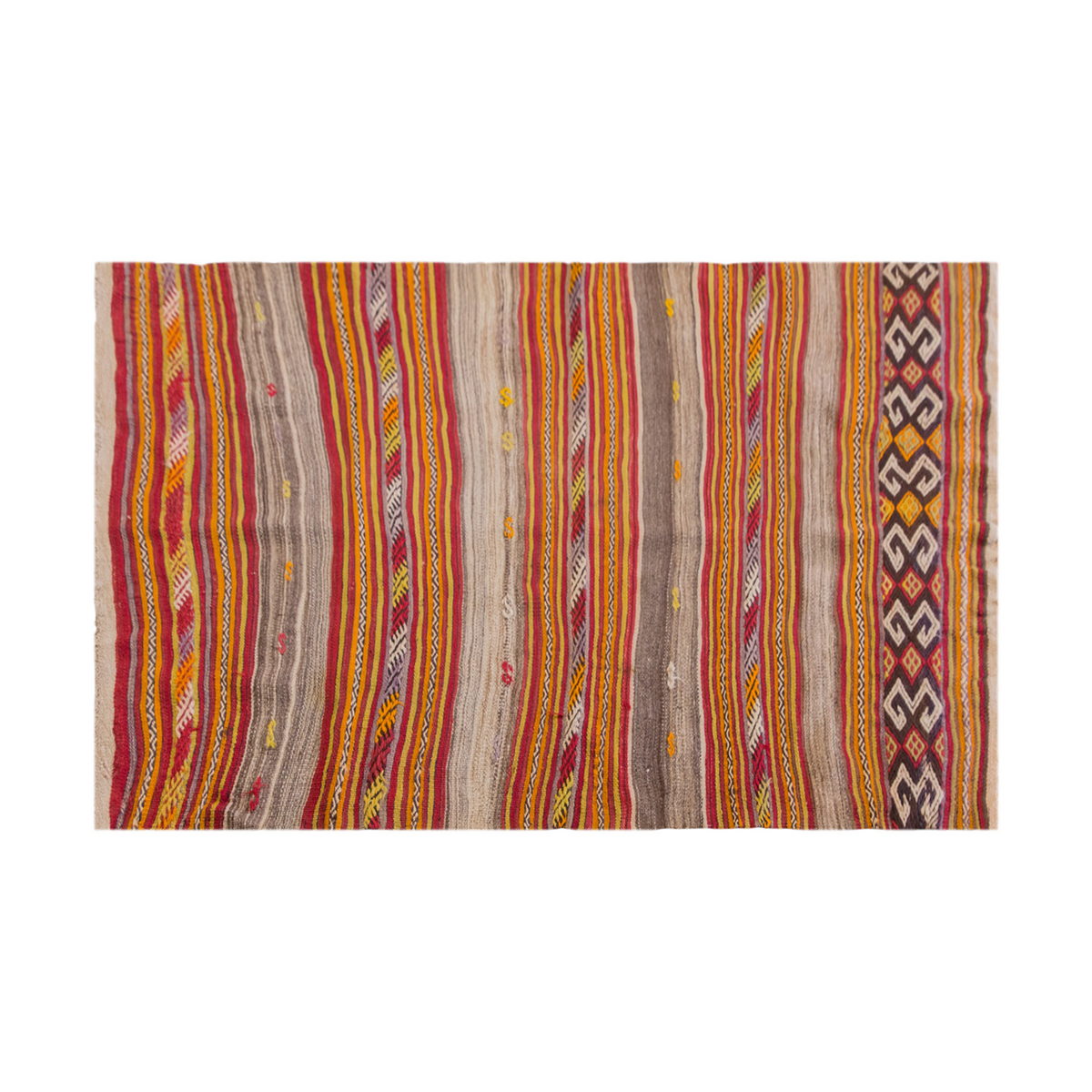 Vintage Turkish Rug, 3.5 x 4.9 ft Rug, 106 x 145 cm