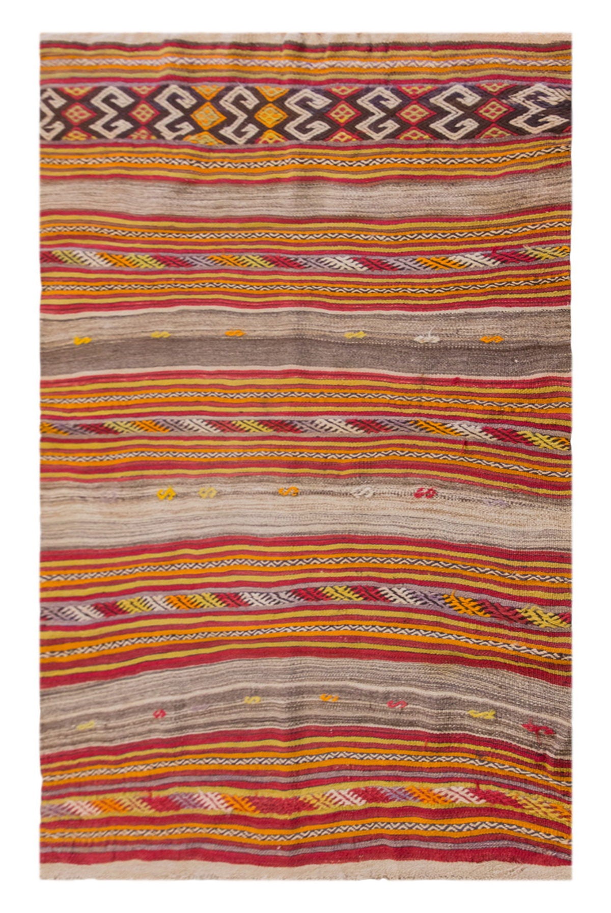 Vintage Turkish Rug, 3.5 x 4.9 ft Rug, 106 x 145 cm