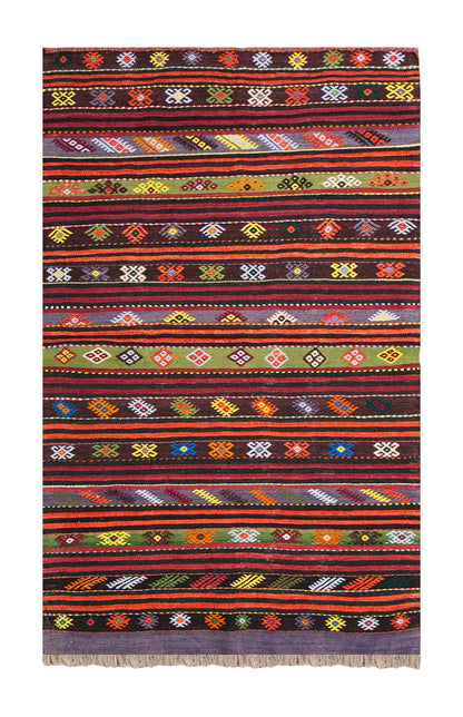 Vintage Turkish Rug, 3.5 x 5.1 ft Rug, 105 x 157 cm