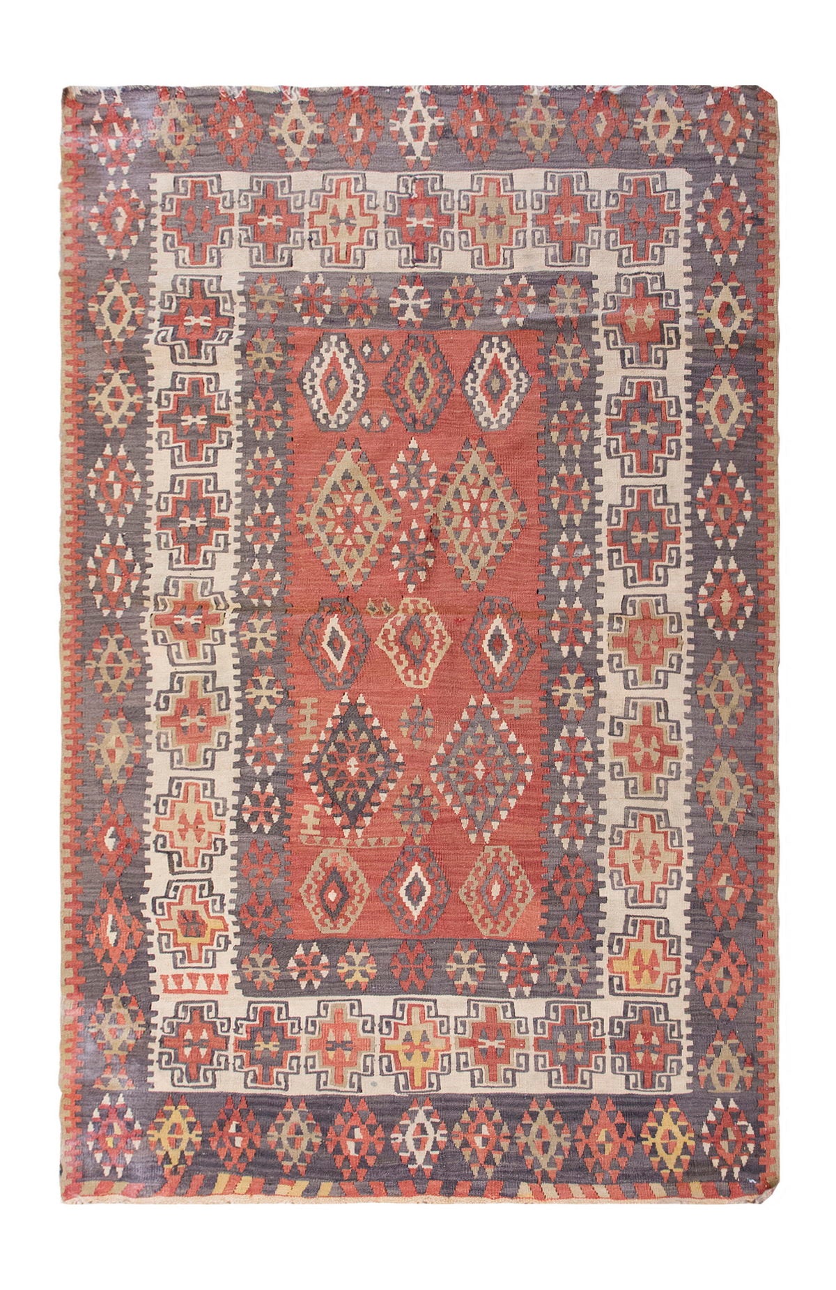 Vintage Turkish Rug, 3.5 x 5.3 ft Rug, 106 x 162 cm