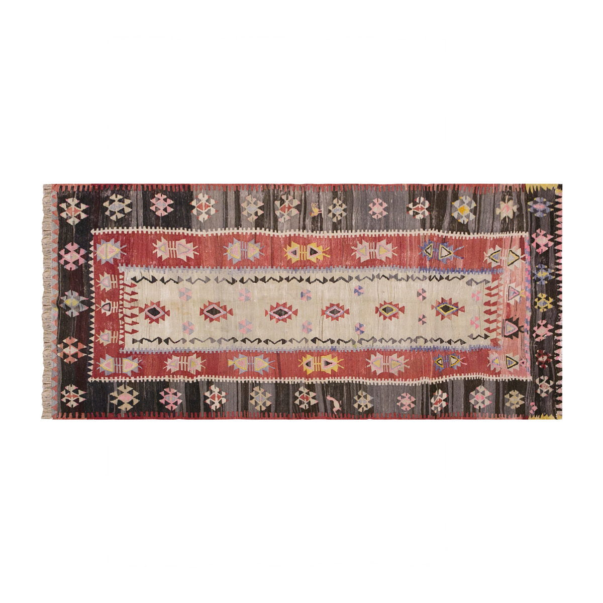 Vintage Turkish Rug, 3.5 x 6.11 ft, 106 x 213 cm