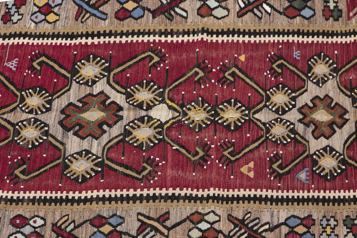Vintage Turkish Rug, 3.5 x 6.6 ft, 105 x 200 cm