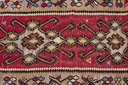 Vintage Turkish Rug, 3.5 x 6.6 ft, 105 x 200 cm