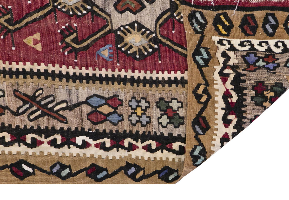 Vintage Turkish Rug, 3.5 x 6.6 ft, 105 x 200 cm